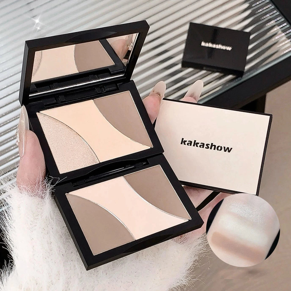 Kakashow Three-color Contouring Palette Shadow Nose Highlight Qme