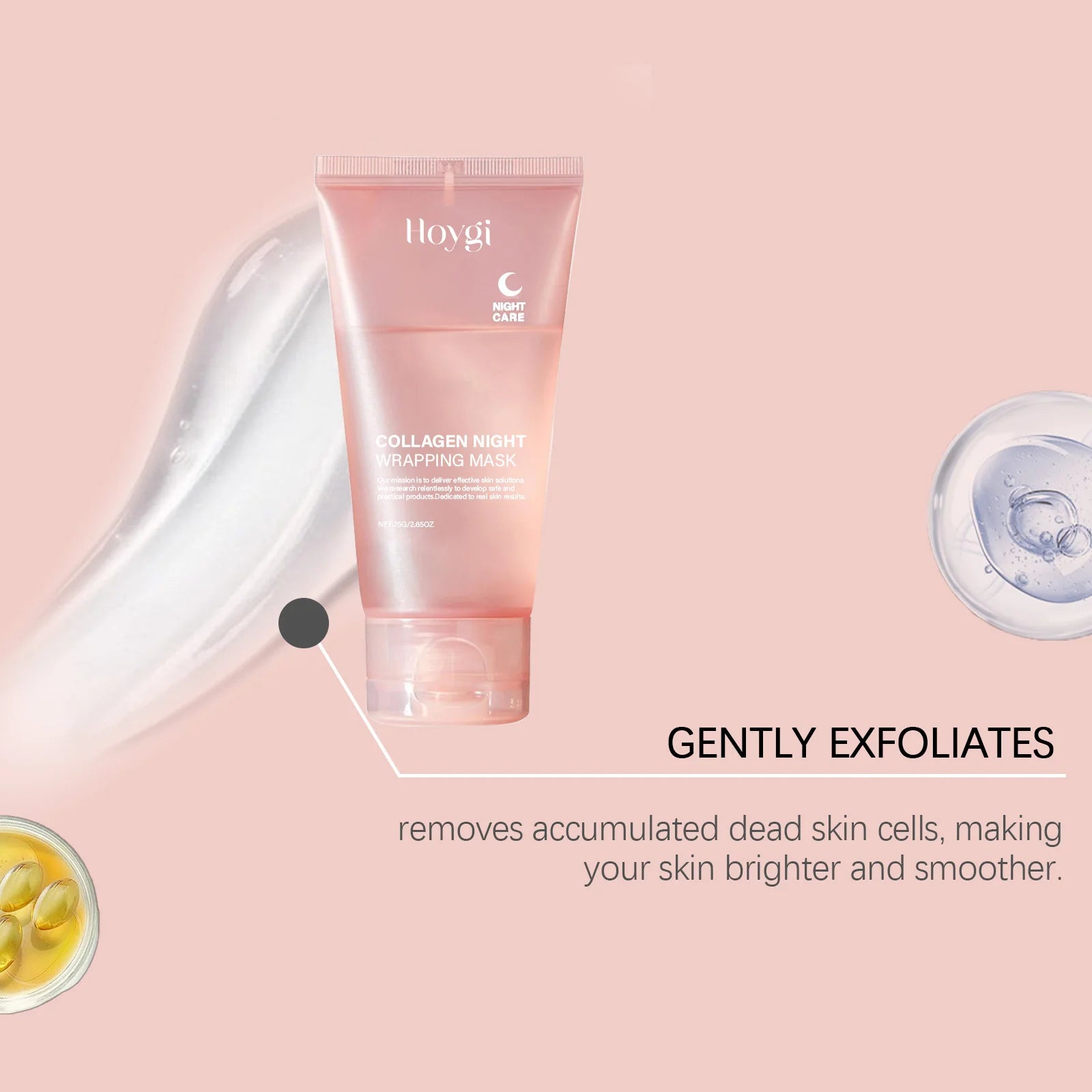 Collagen Night Wrapping Mask Moisturizing Firming Peel-Off Mask Gel Face Deep Cleansing Pores Hydrating Brightening Facial Mask Qme