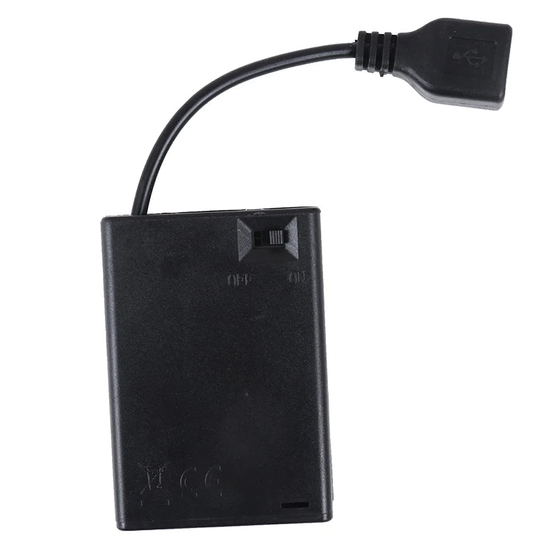 DC4 5V Portable Mini AA Battery Holder Storage Box Case USB Power Qme