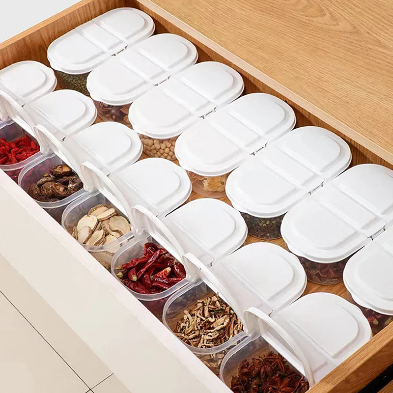 Kitchen Refrigerator Plastic Storage Jar Double Compartment Lid Food Qme