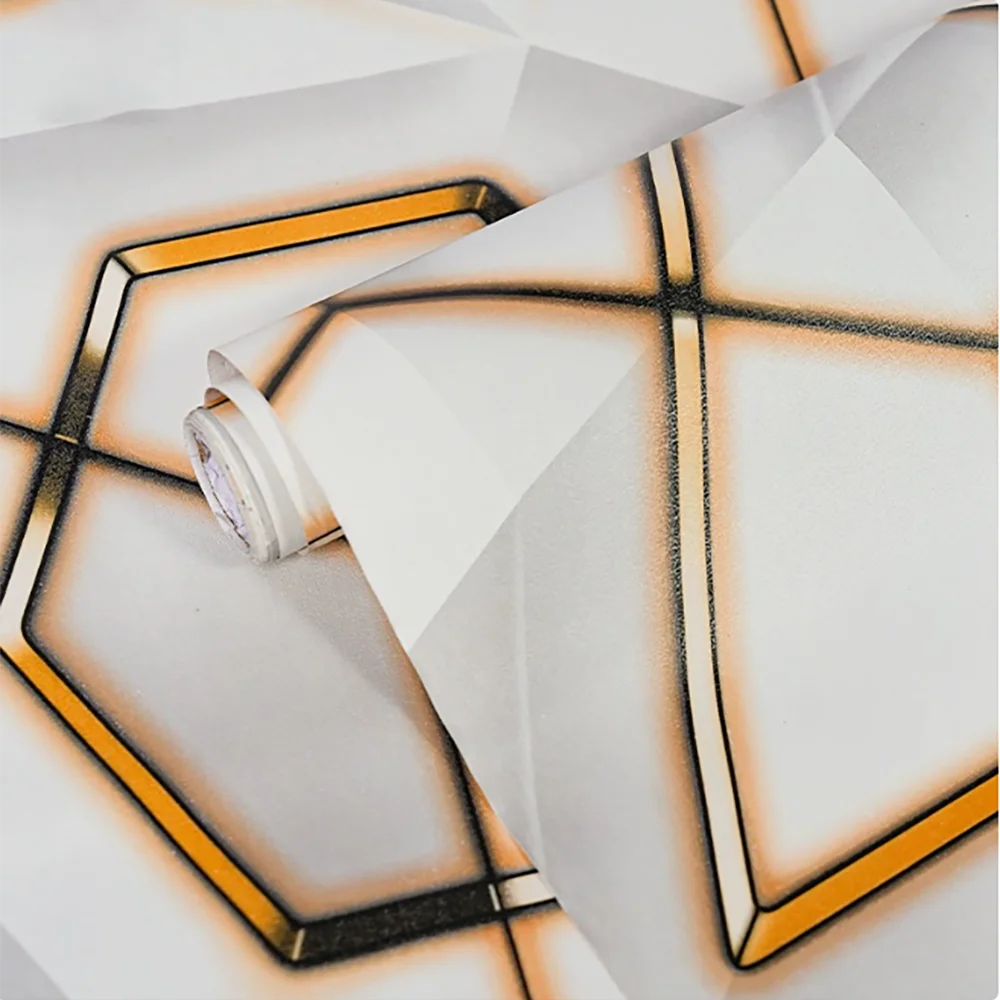 Self-Adhesive 3D Geometric Wallpaper Decoration Waterproof and Stain-Resistant for Bedroom and E-Sports Room Qme