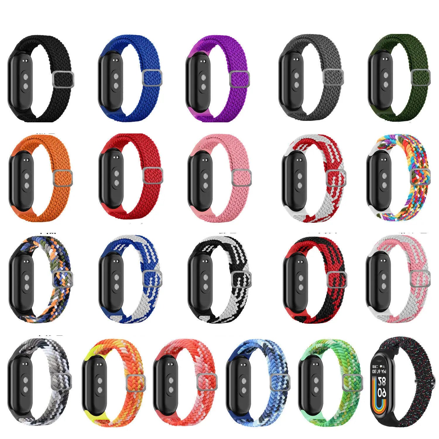 Elastic Nylon Adjustable Watchband for Xiaomi Mi Band 8 / NFC Replacement Bracelet Men Women Sport Strap Qme