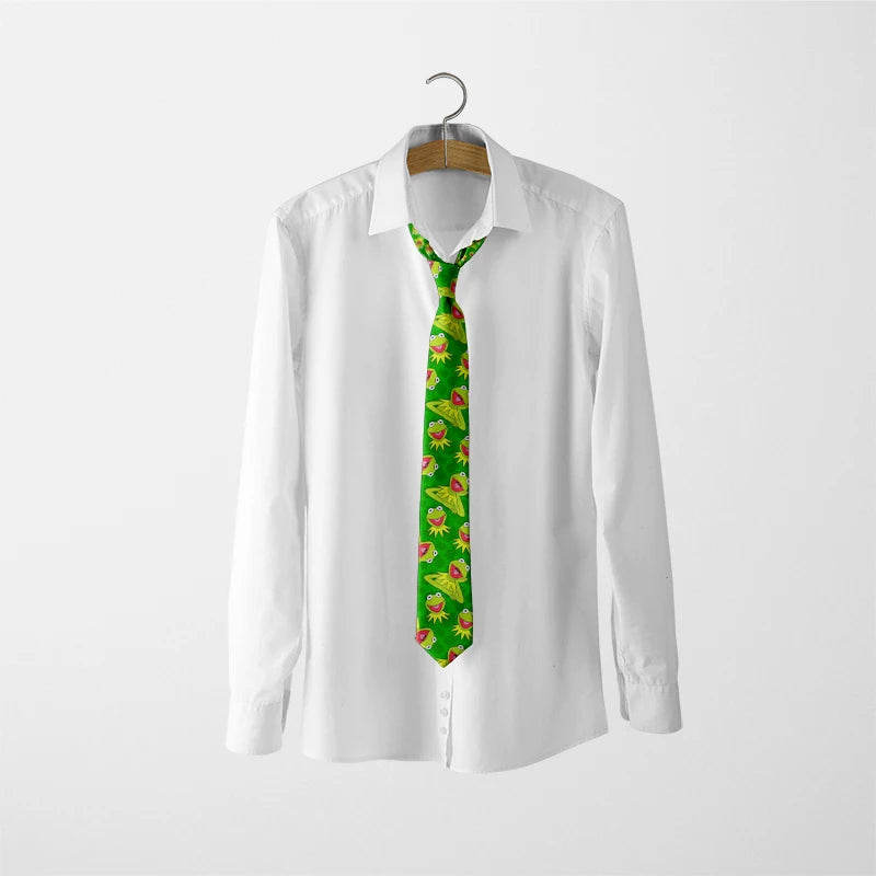 Funny Frog Sunflower Print Men's Tie Fashion Business Personality Qme