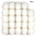Artificial fur Pom Pom ball 10cm detachable soft elastic accessory for hats, scarves, keychains DIY crafts decoration winter hat Qme white 10pcs