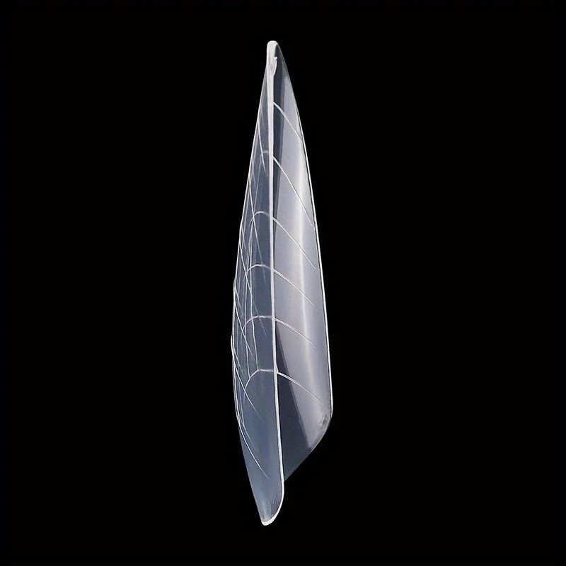 120pcs of Nail Art Nail Tips in a Box, Crystal Extension Nail Mold with Scale, Paper-Free Model, Extension Glue Nail Mold Qme