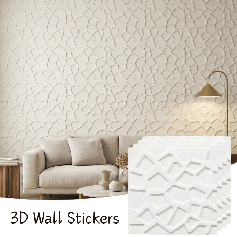 Self Adhesive Modern Grid Wallpaper 35x35cm Waterproof Stain Qme 35cmx35cm 4pcs White