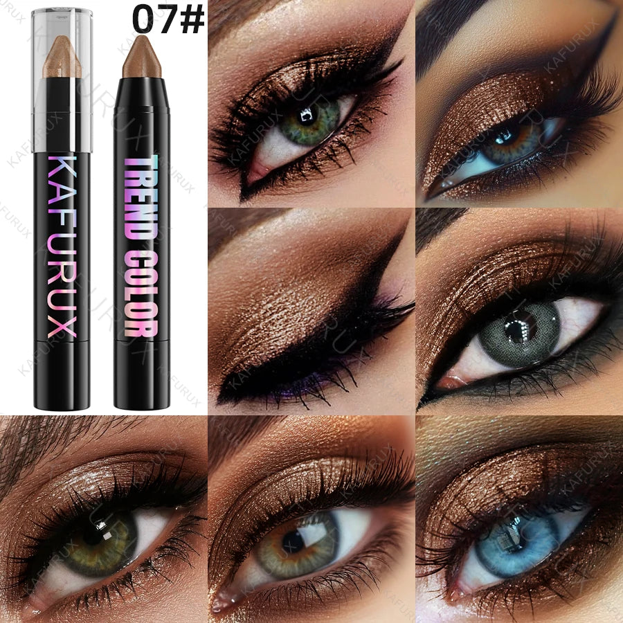 Metallic Glitter Eyeshadow Pencil Waterproof Pearlescent Nude Eye Qme 07
