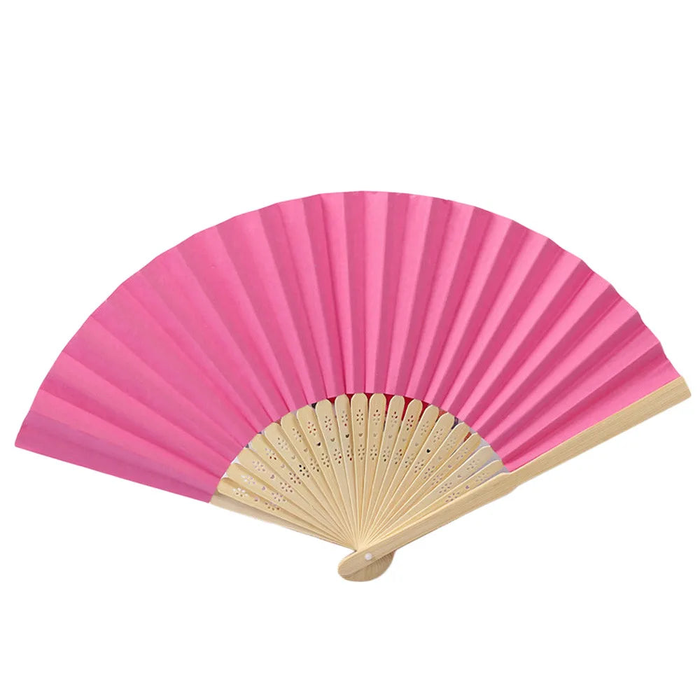 Pattern Folding Dance Wedding Party Lace Silk Folding Hand Held Solid Color Fan Solid Color Folding Fan Multi Color Folding Fan Qme