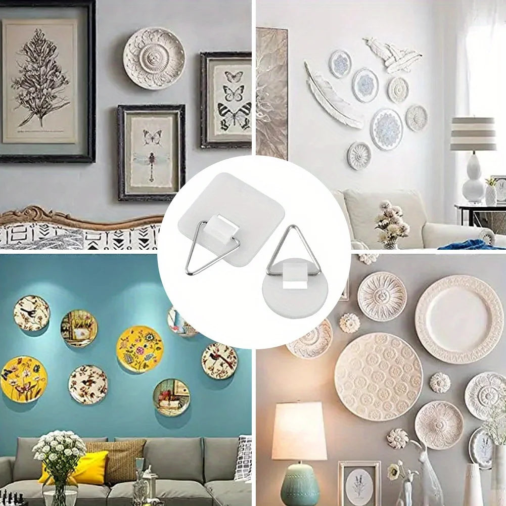 Non Drilling Adhesive Wall Hanging, Elegant Design, Multi-Purpose Home Decoration and Office, Invisible Adhesive Hook Qme