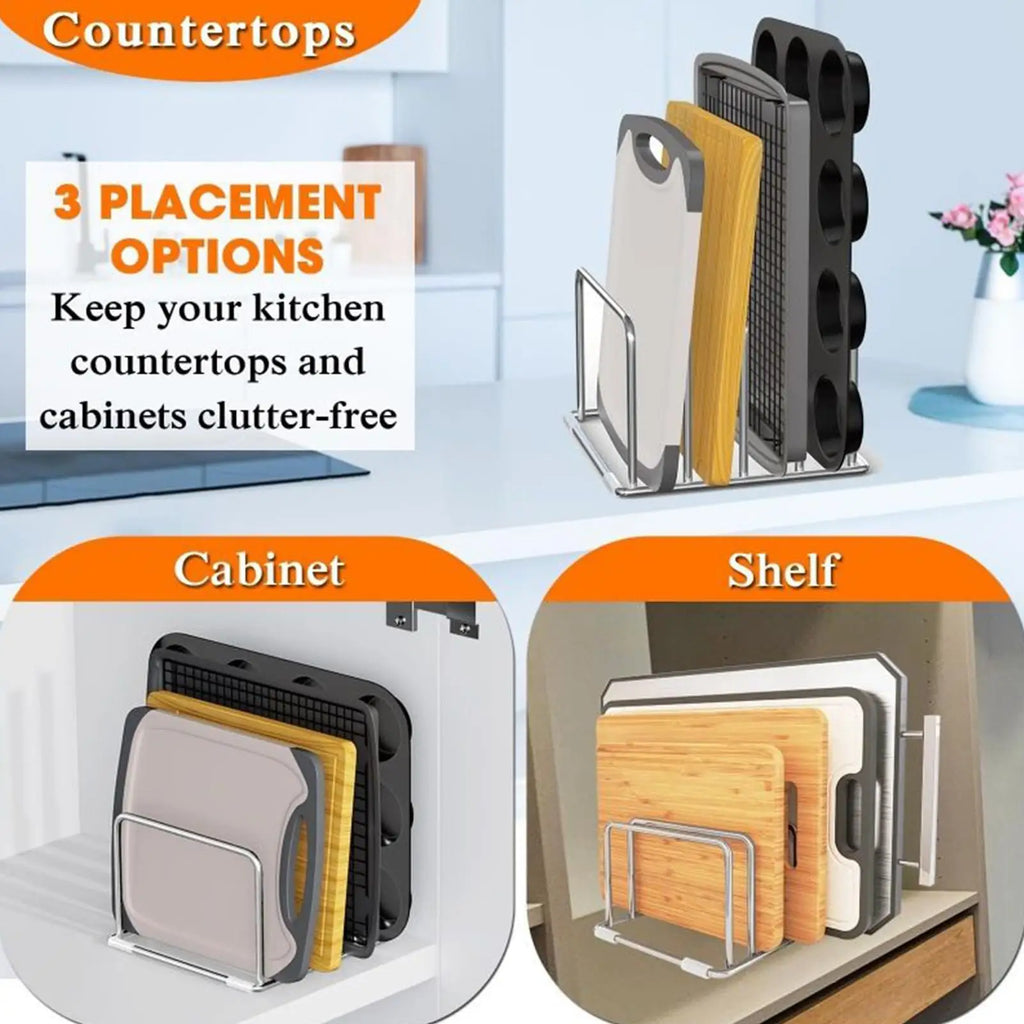 Cutting Board Holder Stand Rustproof Slim Organizer Chopping Offices Qme China Mainland