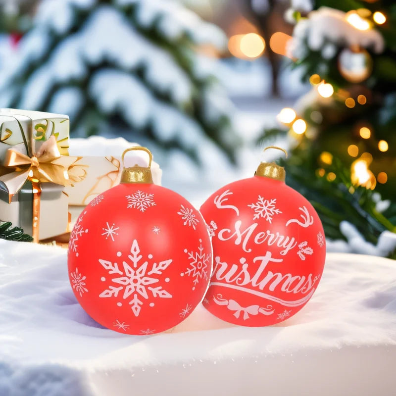 60CM inflatable Christmas ball Giant Christmas ball Indoor porch garden tree decoration inflatable toy Christmas supplies Qme
