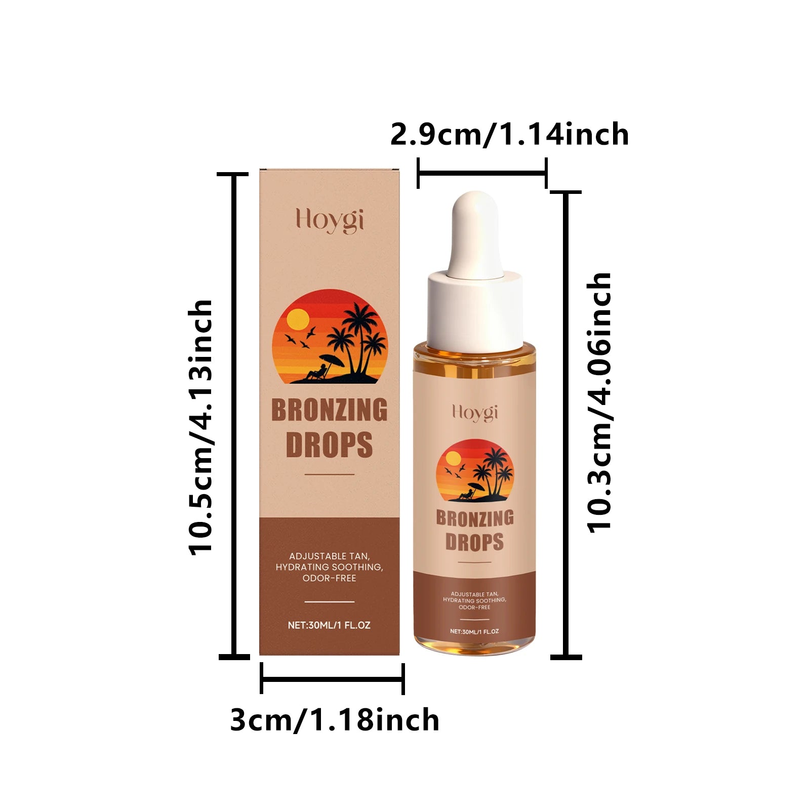 Sunless Tanning Drops Bronzing Drops for Face Gradual Natural-Looking Tan Mixable with Moisturizer Hydrating & Nourishing Vegan Qme