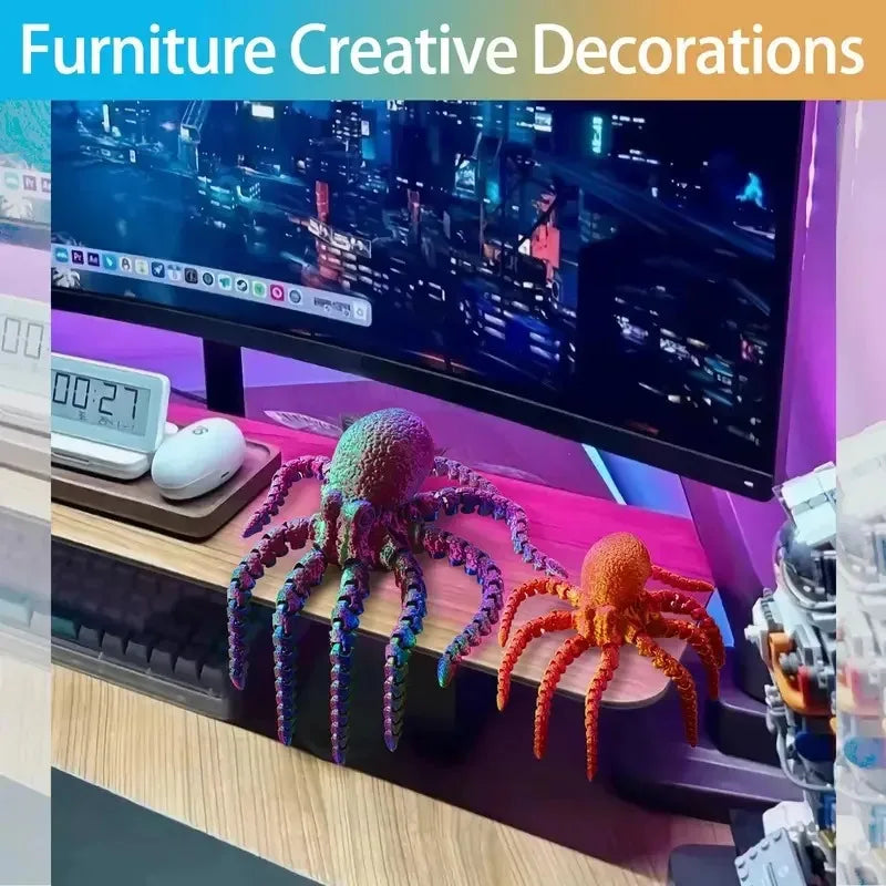 3D-Printed Articulated Octopus Figurine: A Realistic, Articulated Stress-and Creative Decorative Item Qme