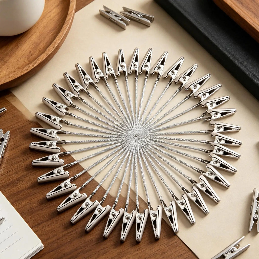 Clips For Pictures 40 Pieces Long Tailed Metal Clamp Photo Clips On Stick For DIY Card Note Postcard Display Office Dorm Qme