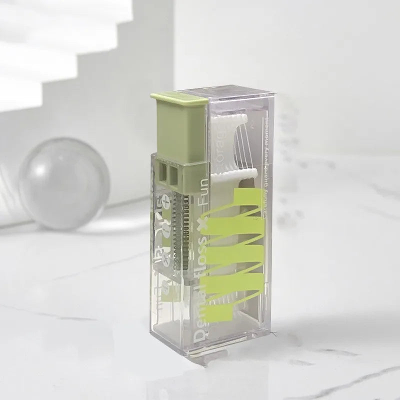 Dental Floss Storage Small Protable Picks Dispenser Box Refillable Qme Green China Mainland