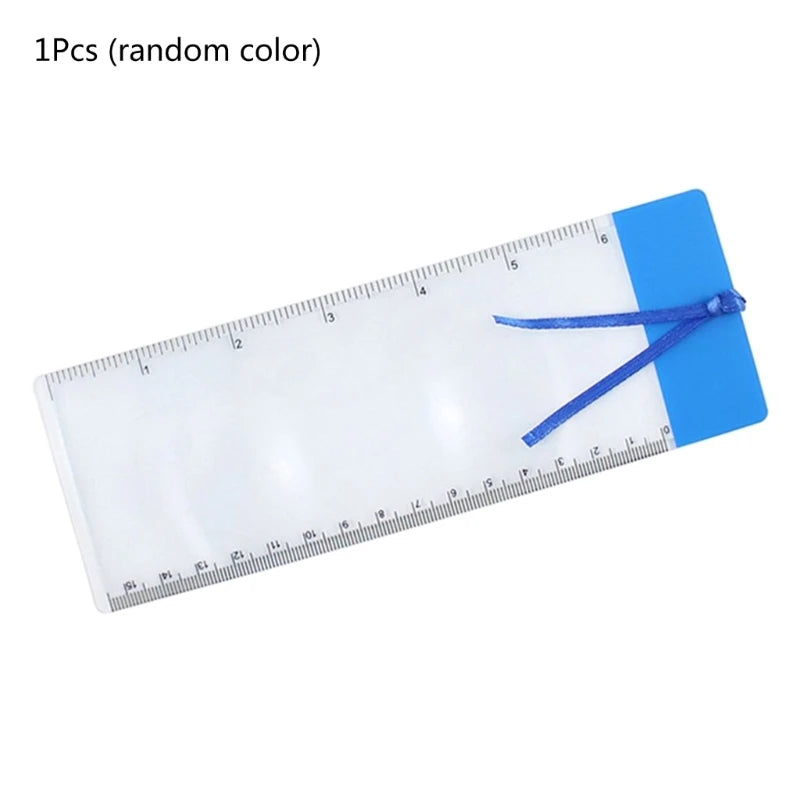 Portable Hand Held Ruler Magnifier Bar Measuring Scale Acrylic Qme