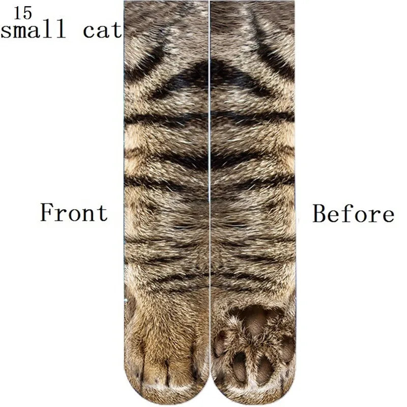 Funny Animal Paw Socks Cat Tiger Leg Toe Men Women Party Outdoor Qme style15 One Size
