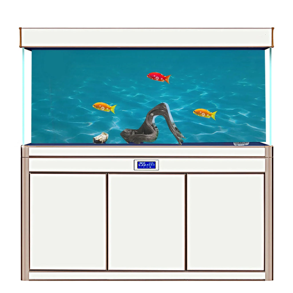 Aquarium Background Poster Fish Background Sticker PVC Self Adhesive 3D Sea Pattern Aquarium Poster Decoration Qme