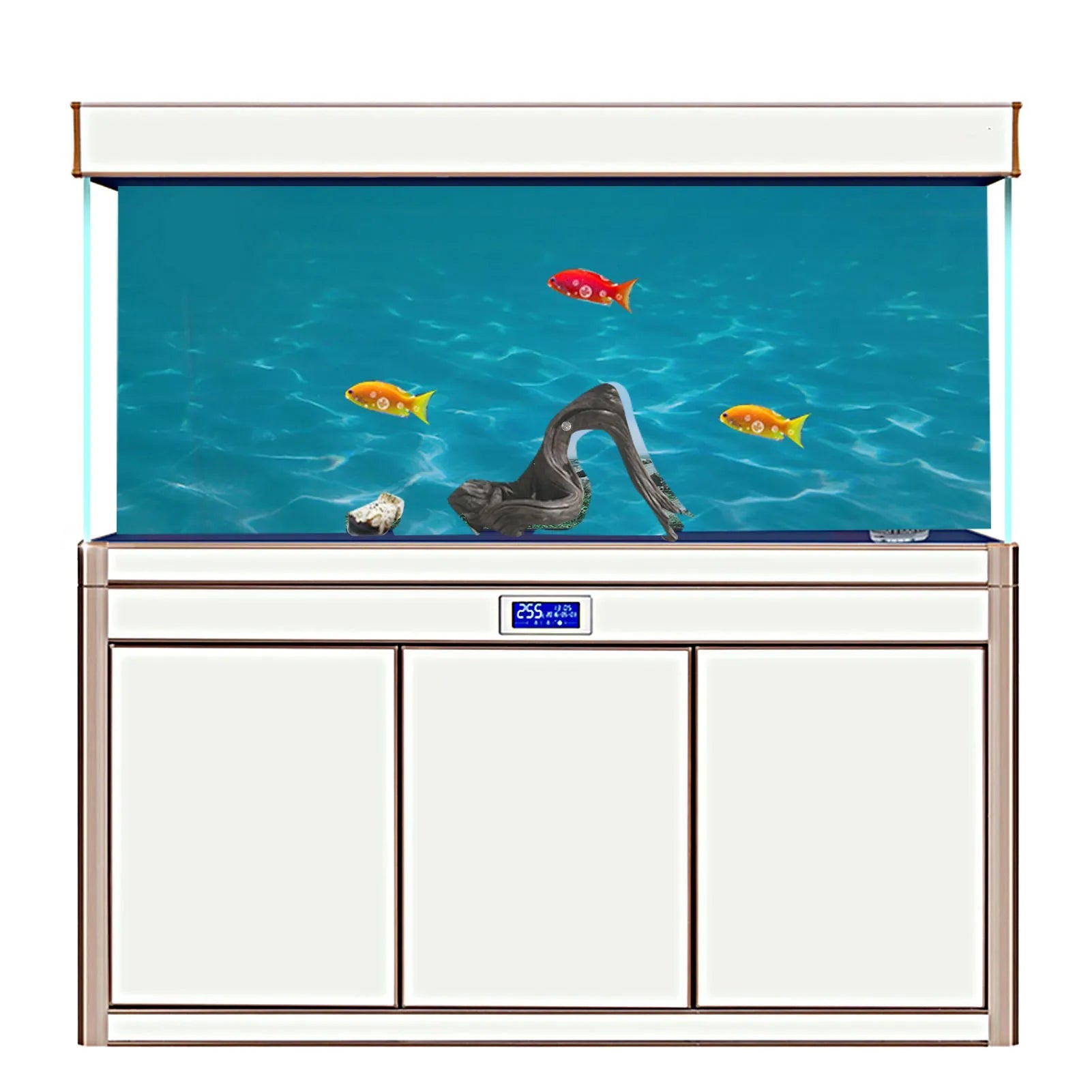 Aquarium Background Poster Fish Background Sticker PVC Self Adhesive 3D Sea Pattern Aquarium Poster Decoration Qme
