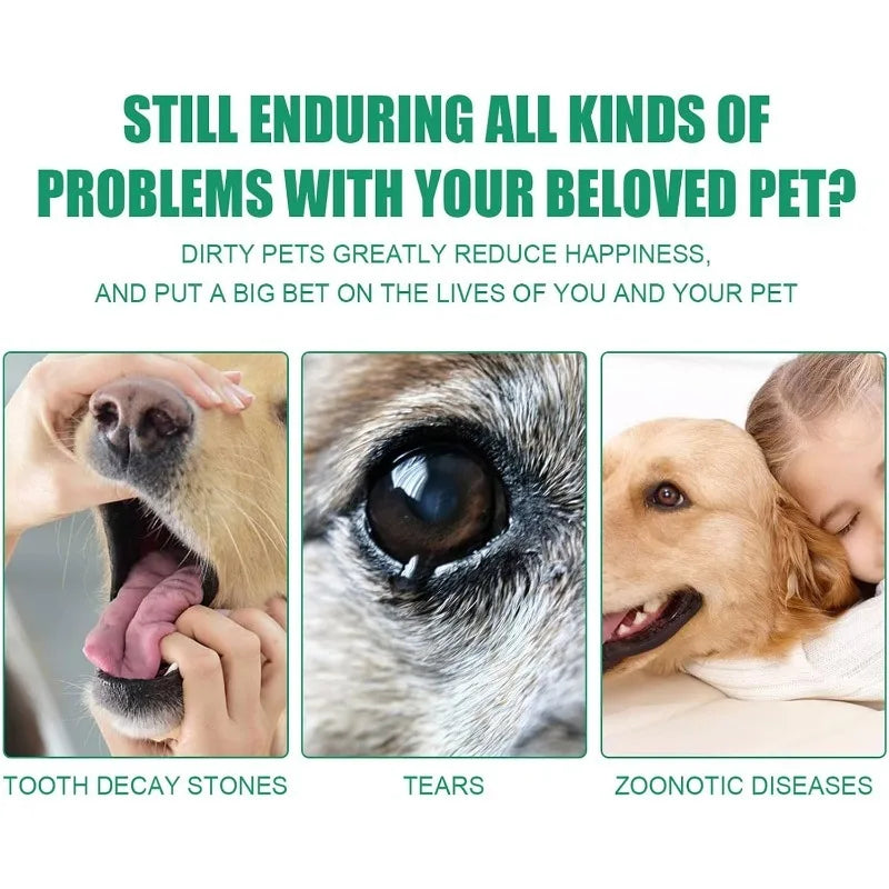 20 Pet Care Finger Cots, Dog and Cat Dental Cleaning Finger Cots, Fresh Breath and Plaque Reduction Qme