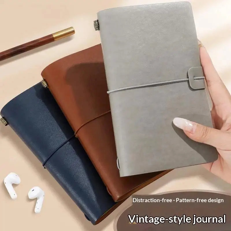 Vintage PU Leather Refillable Notebook Soft Cover Loose Leaf Pages Qme