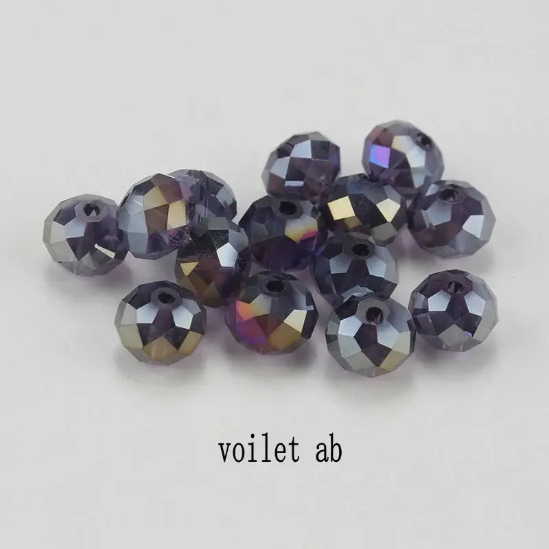 4mm glass beads plated Color faceted round crystal beads Jewelry beads for bracelet necklace Jewelry making DIY 150pcs Qme voilet ab 4mm-150pcs