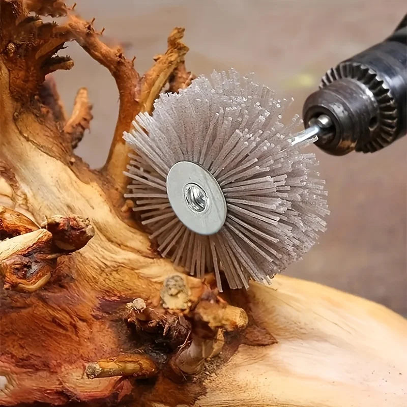 1pc Nylon Polished Flower Head Grinding Mahogany Furniture Wood Carving Root Carving Relief Wear-Resistant Tools Polishing Brush Qme