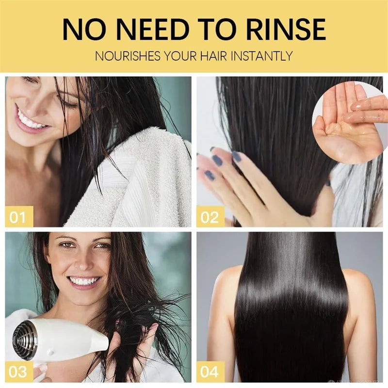 +Magical Hair Mask Collagen Keratin 5 Seconds Repair Damaged Frizzy Hair Smooth Deep Moisturize Nourishing Hair Care Product Qme