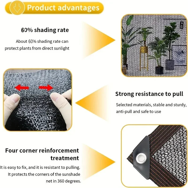 30%~90% Shading Anti-UV Black HDPE Sunshade Net Greenhouse Garden Succulent Plants Cover Netting Swimming Pool Sun Shade Net Qme