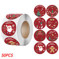 Merry Christmas Stickers Self-adhesive Christmas Tree Santa Claus Seal Labels Holiday Stickers For Gift Sealing Christmas Decor Qme Type B-50pcs Diameter 2.5CM