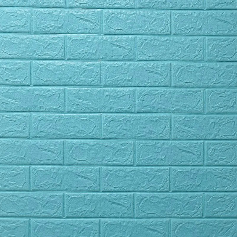 10Pcs 3D Foam Wall Stickers Retro Wallpaper Ceiling Self Adhesive Wallpaper Background Wall Home Decoration Qme blue 10Pcs 77cmX70cm