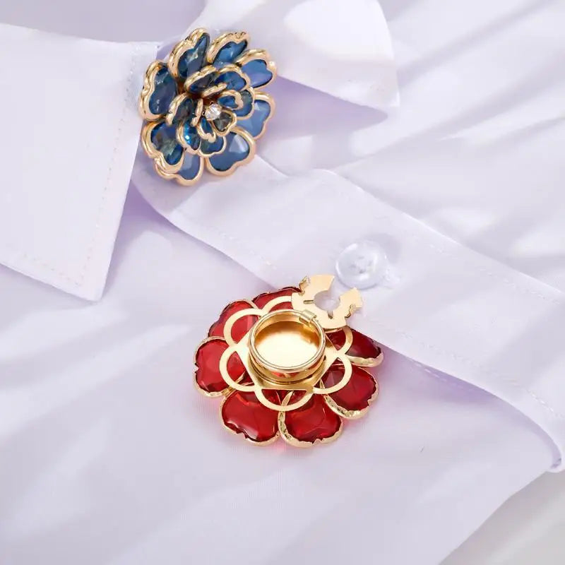 Rhinestone Flower Button Covers Easy Use Fashion Clothing Decor Qme