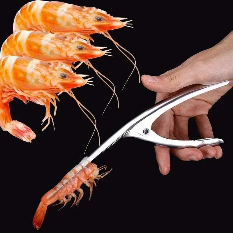 Stainless Steel Shrimp Peeler Prawn Fishing Knife Lobster Sheller Qme