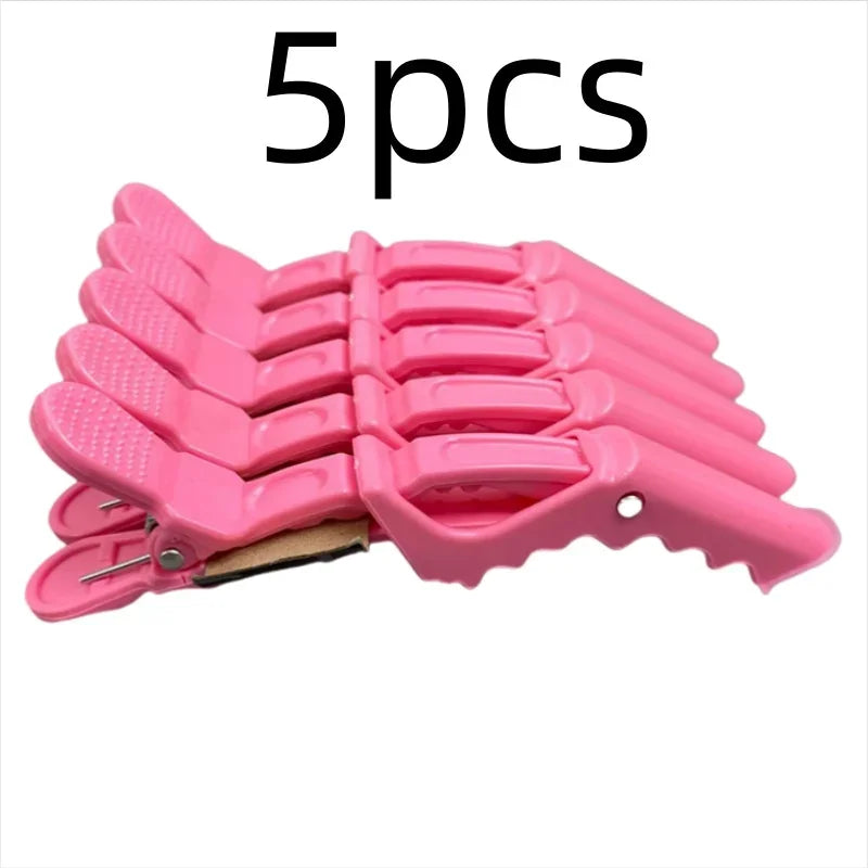 5-30pcs Alligator Hair Clip Plastic Nonslip Hairpin Black Pink Durable Hair Clamp Hairdressing Styling Accessories for Woman Man Qme 5pcs Pink