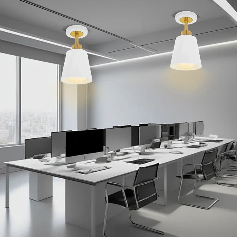 Modern Rotatable Aisle Ceiling Light Lamps for Corridor Balcony Cloakroom Entrance Hallway Led Indoor Lighting Iron Horn Shaped Qme