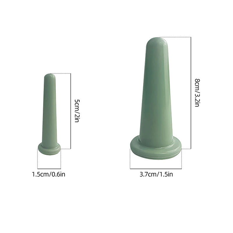 Silicone Vacuum Cupping Massage Anti-cellulite Facial Lifting Cups Qme