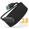 USB 3.0 Extension Cable Female To Male Extender Cord High Speed Transmission Data Cable for Computer Camera TV Cable 0.5/1/3/5m Qme Black 2m