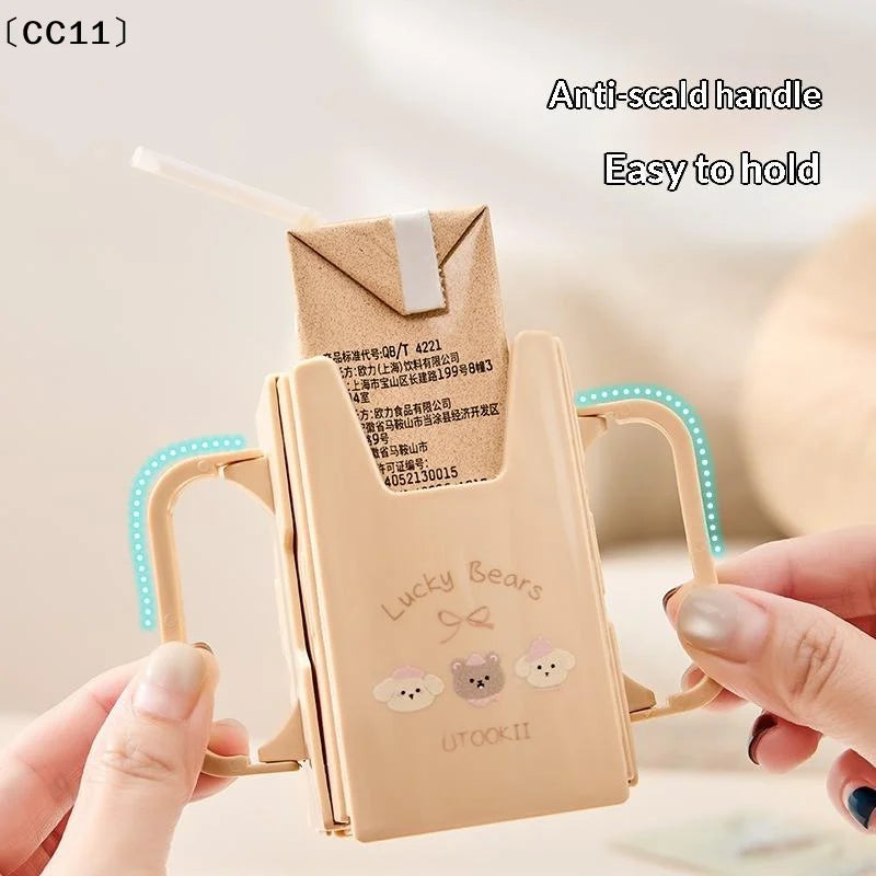 Anti-squeeze Cup Holder Adjustable Milk Juice Box Portable Drink Home Qme