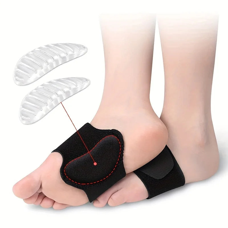 2pcs Unisex Compression Arch Support Brace For Men & Women, For Flat Feet High Arches Fallen Arches Qme
