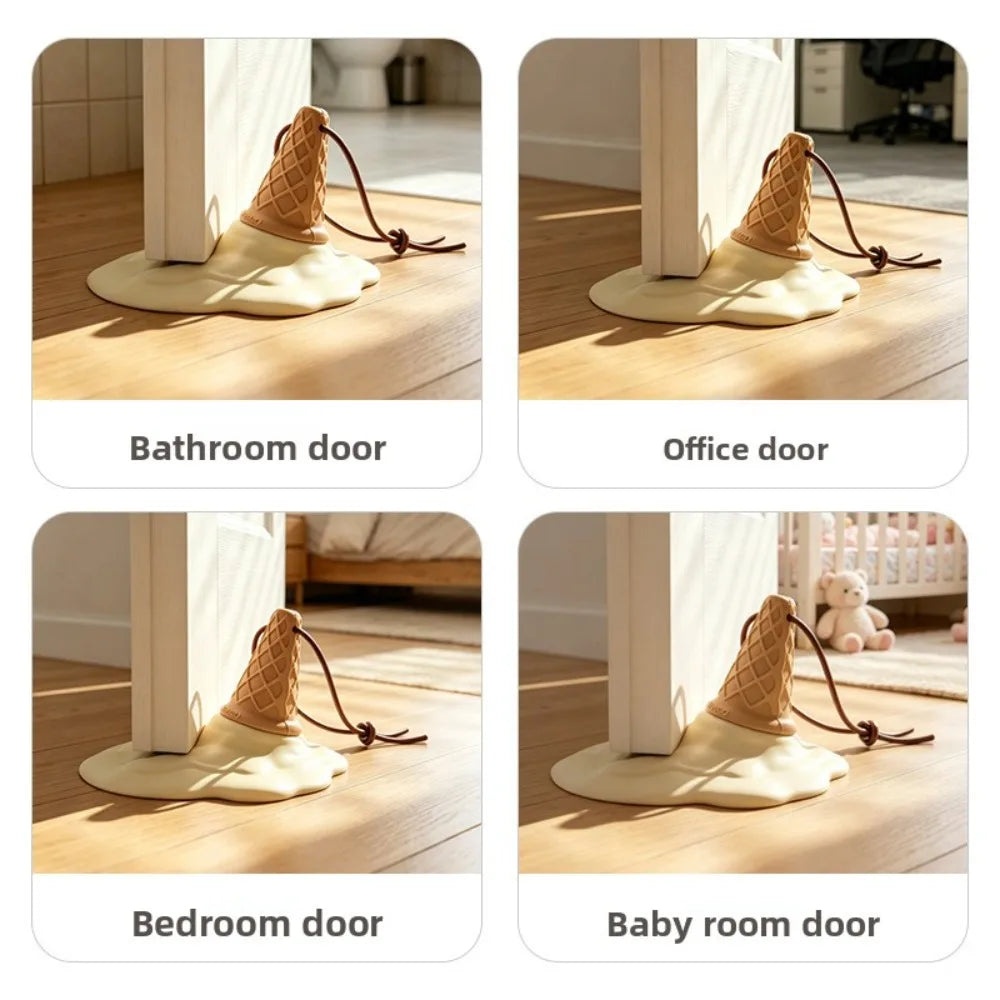 Cute Cartoon Ice Cream Shape Door Stopper Wedge Funny Decorative Qme