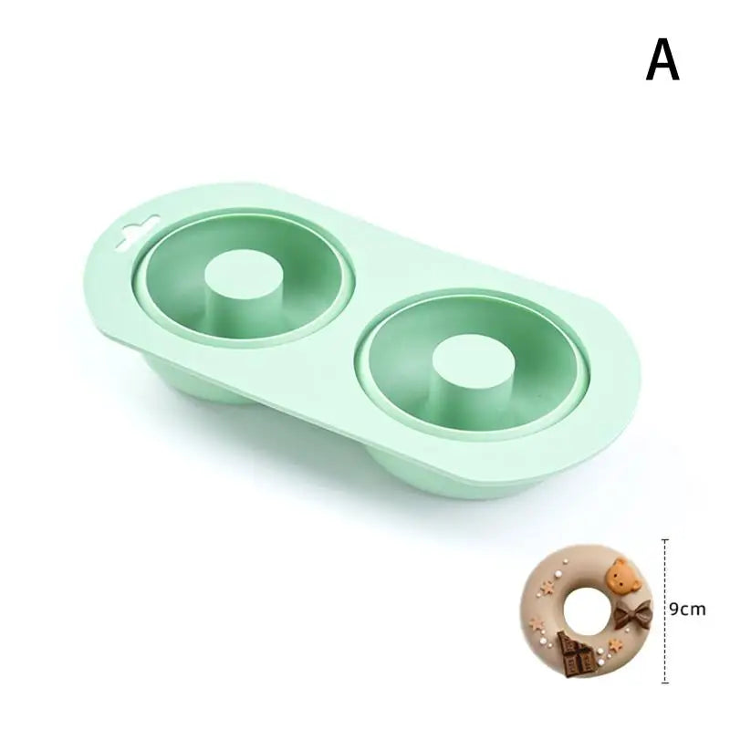 2 Cavity Heart Round Lace Grooved Baking Mousse Cake Pudding Dessert Qme A