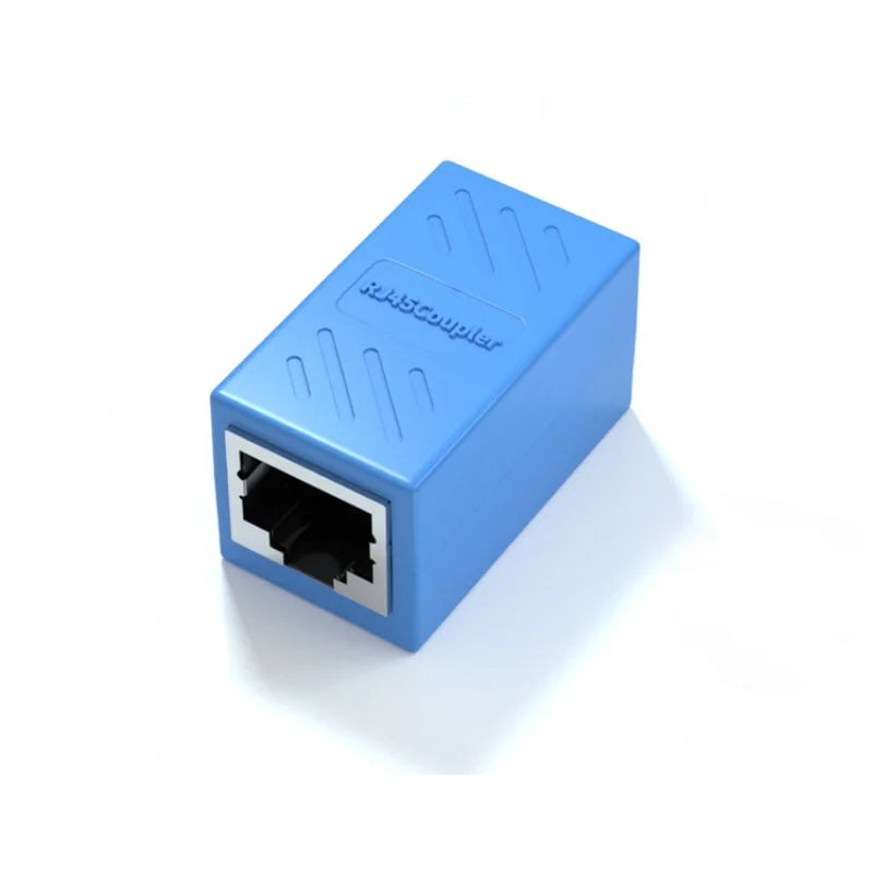 10pcs Black Ethernet Adapter Lan Cable Extender Splitter for Internet Connection Cat5 RJ45 Splitter Coupler Contact Modular Plug Qme blue