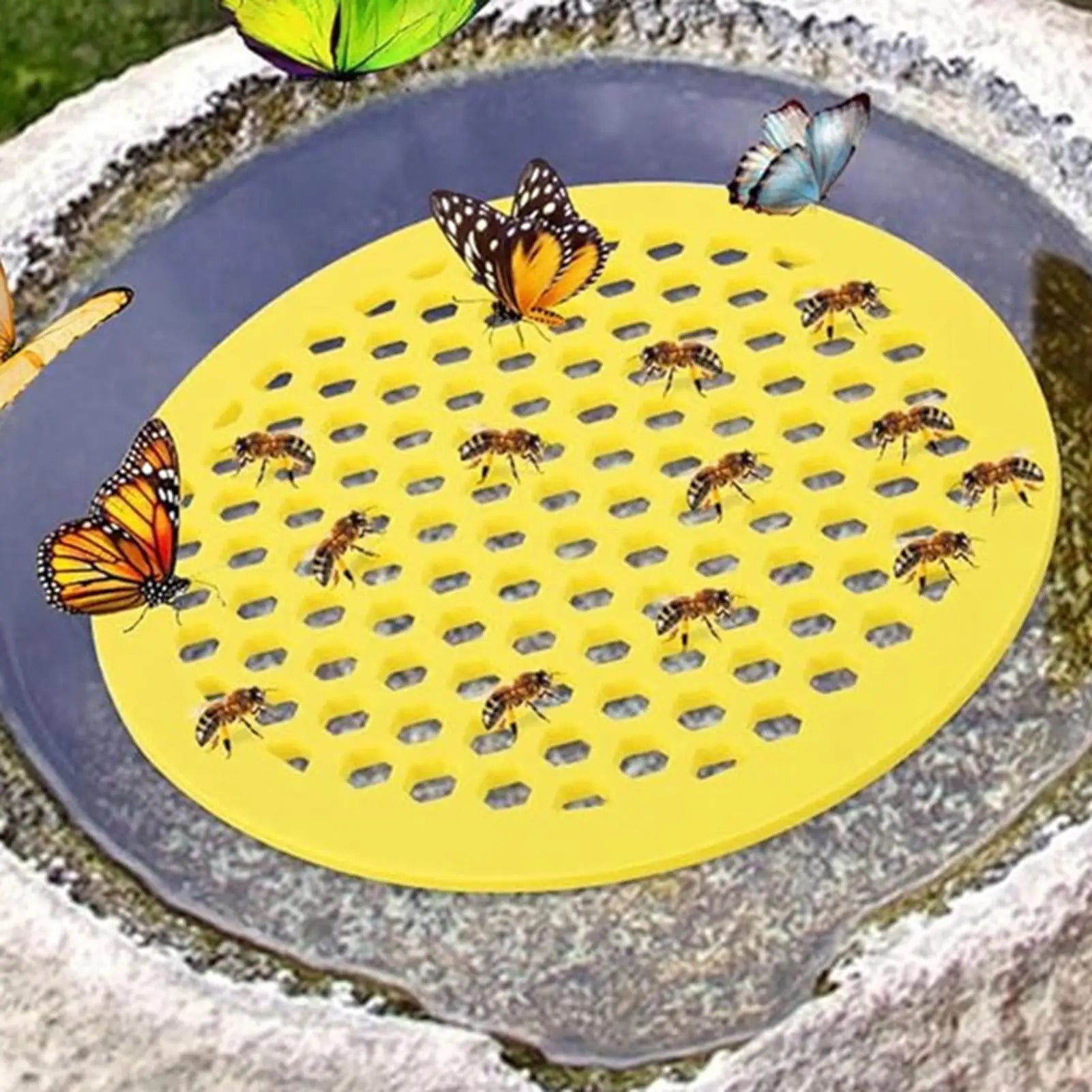 Bee Watering Station Bee Waterer Station Feeding Island Bee Drinking Water Dispenser for Outdoor Garden Butterfly Thirsty Qme