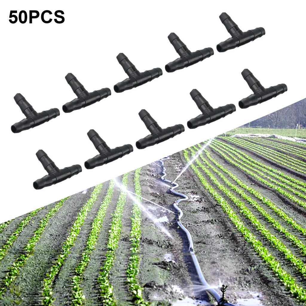 50pcs Barbed Connectors Irrigation Fittings Drip Irrigation Barbed Connectors Garden Watering Tools For 4/7mm Pipe Hose Qme Default Title