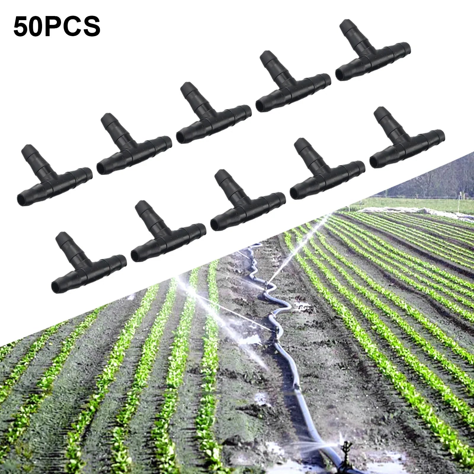 50pcs Barbed Connectors Irrigation Fittings Drip Irrigation Barbed Connectors Garden Watering Tools For 4/7mm Pipe Hose Qme Default Title