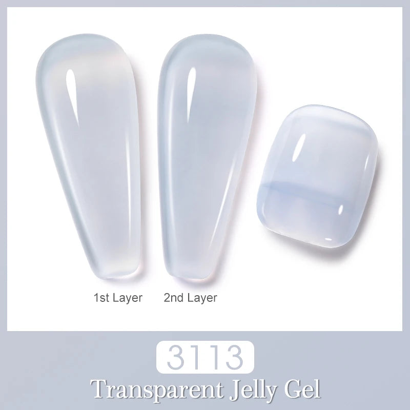 Arte Clavo Jelly Gel Polish Semi-transparent Pink Nude Clear DIY Nail Qme 3113