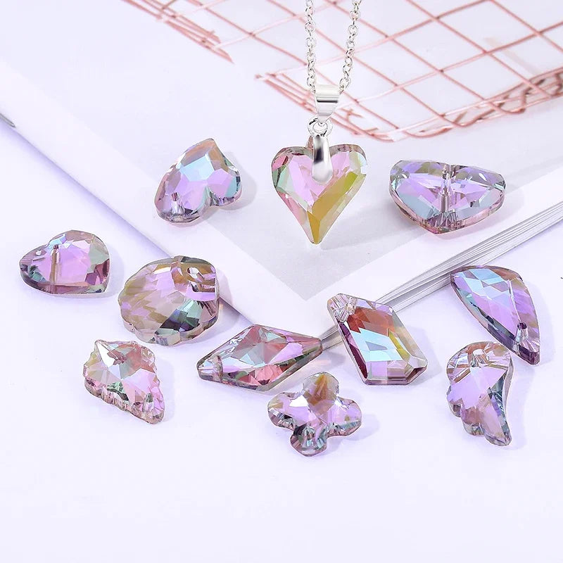 Charming Crystal Pendant Multi Shaped Rhinestone Pendant Crystal Jewelry Accessories Crafts Stone for Earrings Bracelet Making Qme