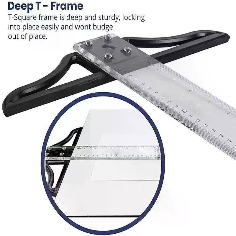 T Square Ruler Precision Plastic Drafting 45 60 70 Removable Qme