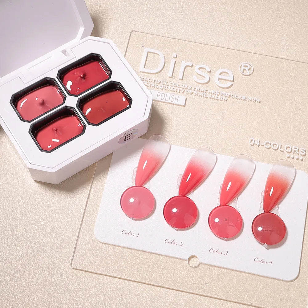 4 Grids Gel Nail Polish Gradient Semi-permanent Soakable UV LED Qme GTCH-4G-E