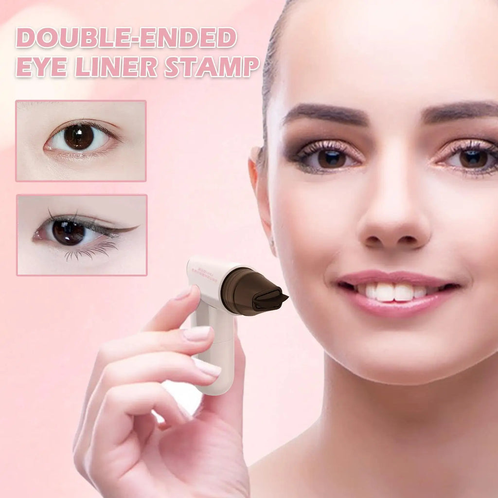 1pc Winged Eye End Stamp Double-Tip Women Makeup Eye End Wing Stamp Waterproof Stencil Portable Quick Drying Eyeliners Cosmetics Qme